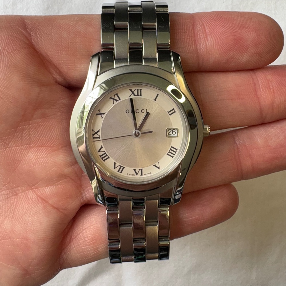 Authentic Gucci G-Timeless Stainless Steel Watch – Roman Numerals | With Box - Picture 3 of 4